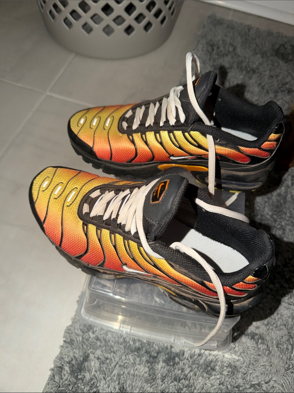 Nike Kids Flame Gradient Sneakers in Yellow Orange Black
